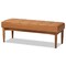 Baxton Studio Sanford Mid-Century Modern Tan Faux Leather and Walnut Brown Finished Wood Dining Bench 184-11348-Zoro - alternate 1